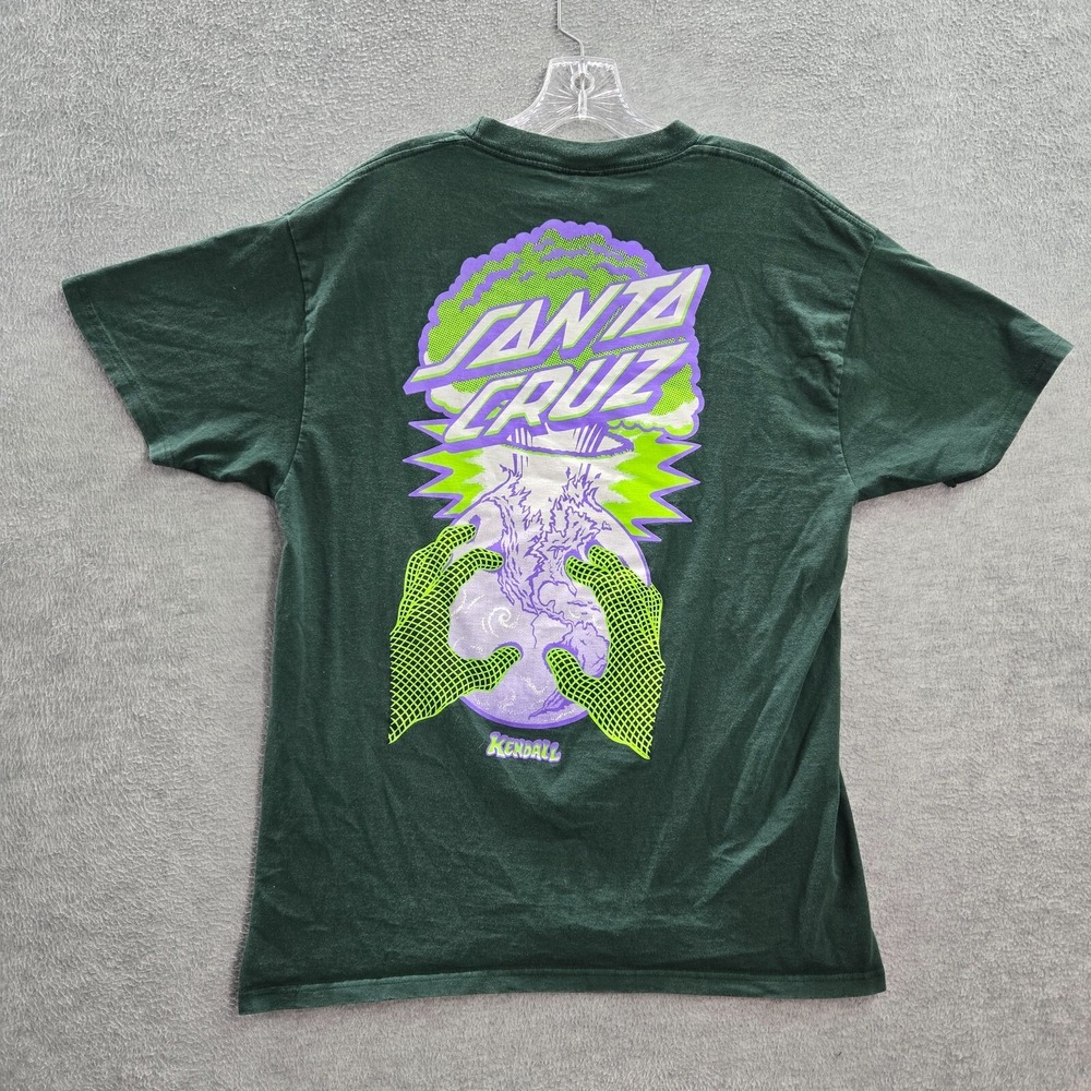 Santa Cruz Men Shirt Medium Green Kendall End of the World Explosion Tee READ